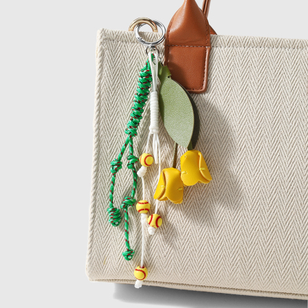 Breloques de sac en cuir multicolores avec nœud papillon fleuri quotidien, collection Simple Series 2