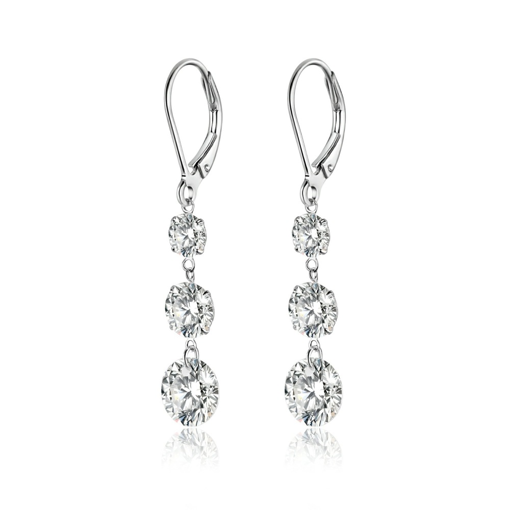 Boucles D'Oreilles Pour Femmes En Moissanite S925 Couleur Or, Modèle Simple À Pampille Goutte D'Eau, Collection Luxious Series 