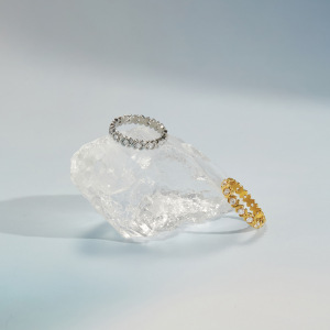 Bagues Pour Femmes En Acier Inoxydable, Couleur Or, Étanches, Aux Lignes Simples Et Serties De Zircon. h5 Image4