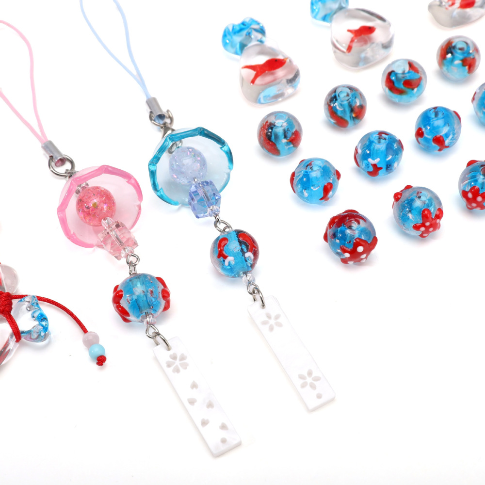 Collection Romantique - Perles De Perles Émaillées En Forme Irrégulière, Style Océanique, À Faire Soi-Même, Inspirées Par Les Poissons Et Inspirées De L'Océan. Collection Diy. Image4