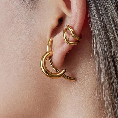 Boucles d'oreilles puces pour femmes, en acier inoxydable imperméable, couleur or, à porter au quotidien 2