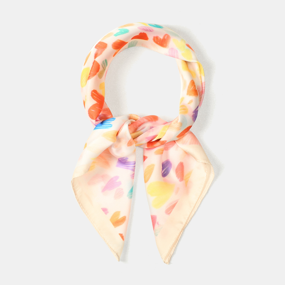 Écharpes D'Été Pour Femmes En Polyester, Motif Cœur Et Couleurs Assorties, Collection Romantique Image3