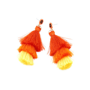 Boucles D'Oreilles Pendantes Pour Femmes, Collection Ethnique, Avec Pompons Et Fils. h5 Image5