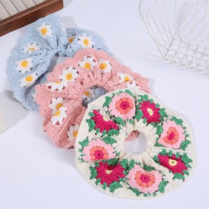 Chouchous En Tissu Tissé À Motifs Géométriques, Patchwork De Fleurs Douces, Couleurs Mélangées, Collection Ethnique h5 Image3