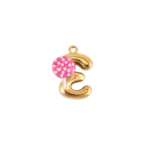 Pendentifs Diy Mignons En Acier Inoxydable Étanche Couleur Or Avec Lettres En Relief h5 Image2