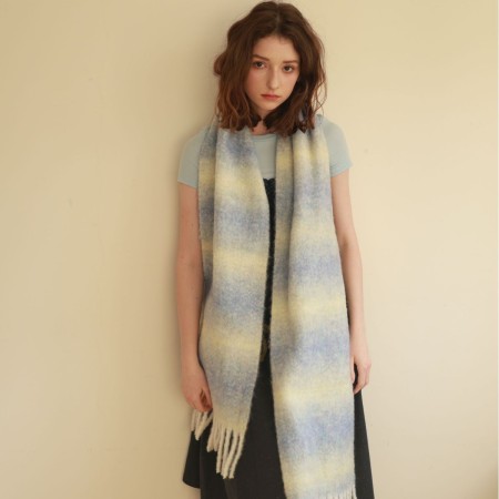 Écharpes d'hiver en laine et polyester, mélange de couleurs dégradées, à pompons, de la série Simple