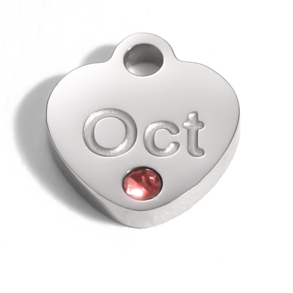 Pendentifs Pour Femmes En Forme De Cœur, Simples Et Étanches, En Acier Inoxydable Doré Avec Pierre Naturelle Et Zircon. h5Image5