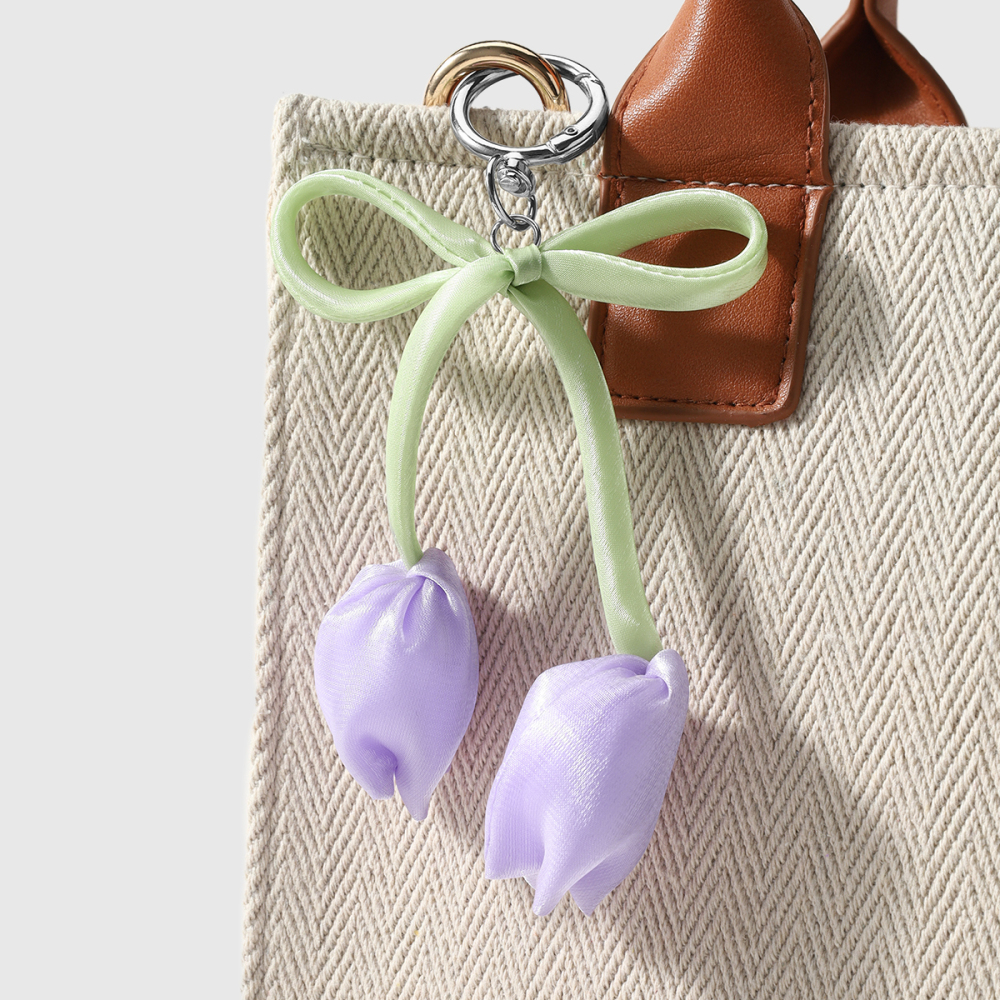 Breloques De Sac En Polyester De Couleur Assortie, Collection Simple Series Sweet Flower Image6