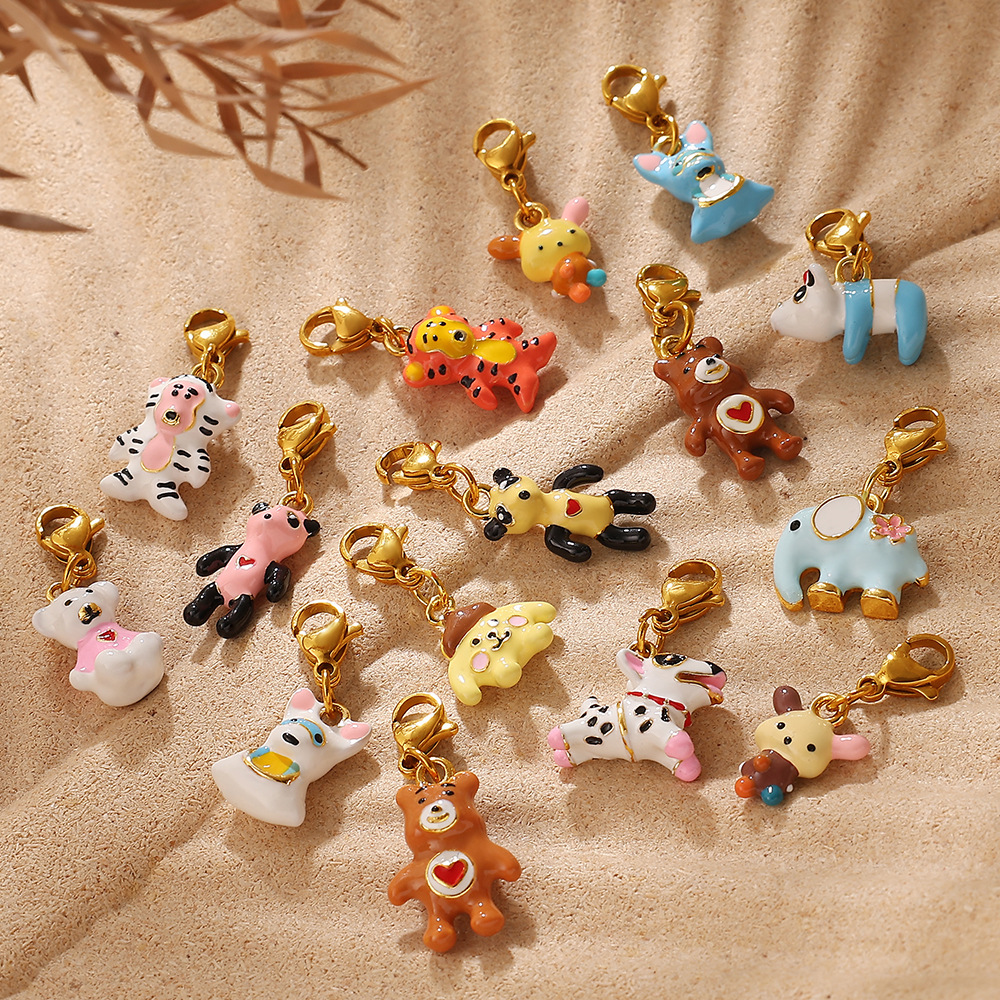 Pendentifs Pour Femmes, Collection Simple Series, Motif Animal Quotidien, Couleur Cuivre Et Or Image3
