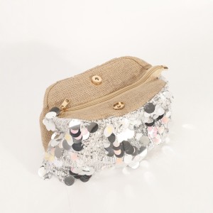 Sac Carré Pour Femme En Polyester Uni À Sequins, Style Soirée h5 Image2