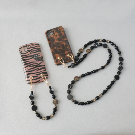 Chaîne de téléphone portable en acrylique de style océanique, perles multicolores, collection Simple Series Daily, avec sac. 2