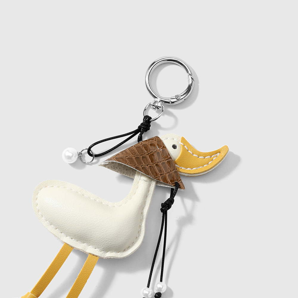 Breloques De Sac En Cuir Pour Femme, Motif Petit Canard Mignon, Collection Simple Series Image6