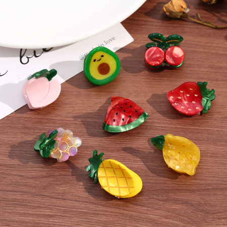Série simple, mignonne, fruit, dessin animé, cerise, acétate, griffes à cheveux