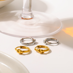 Boucles D'Oreilles Créoles Torsadées Pour Femmes, En Acier Inoxydable Étanche, Couleur Or h5 Image3