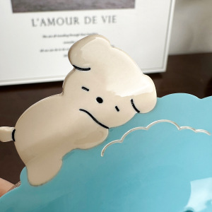 Série Simple Chiot Mignon Dessin Animé Cheveux En Acétate De Couleurs Mélangées Griffes h5 Image3