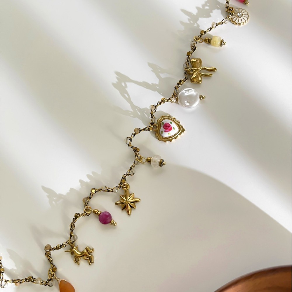 Colliers Pendentifs Pour Femmes, Collection Romantique Rétro, En Forme De Cœur Tressé, Couleur Or Et Perle Image4