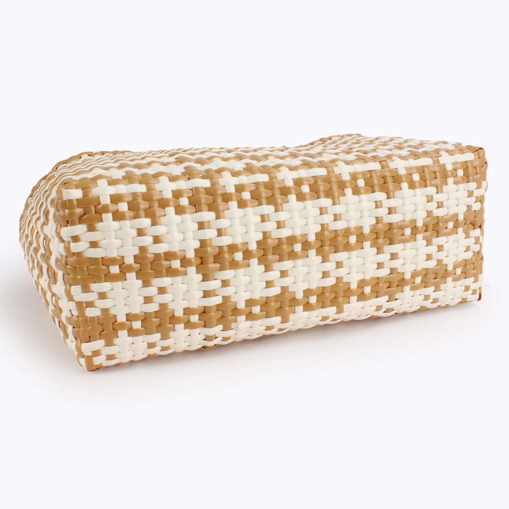 Sac Fourre-Tout Femme En Plastique Tissé Multicolore Style Vacances h5Image4