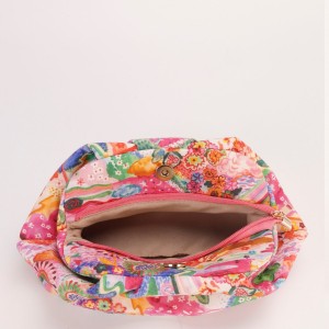 Sac Carré Pour Femme En Tissu Imprimé Floral Décontracté, De Forme Irrégulière Et De Style Cartoon, Aux Couleurs Mélangées. h5 Image3