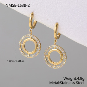 Boucles D'Oreilles Pendantes Pour Femmes Simple Series Daily Heart En Acier Inoxydable Étanche Couleur Or h5