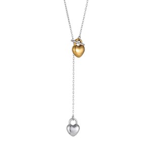 Colliers Pendentifs Pour Femmes, Collection Simple Series Elegant Heart, En Acier Inoxydable Doré Et Argenté, Étanches. h5 Image4