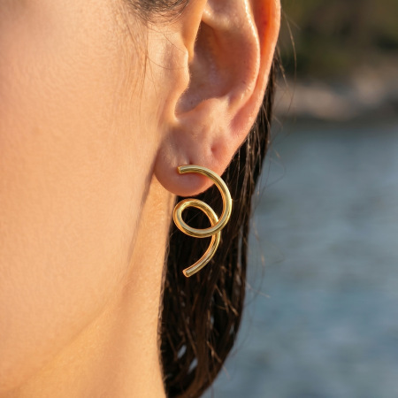 Boucles d'oreilles puces pour femmes, en acier inoxydable imperméable, motif cercles simples 2