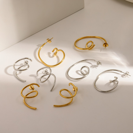 Boucles d'oreilles puces pour femmes, en acier inoxydable, couleur or, forme ronde simple, étanches.