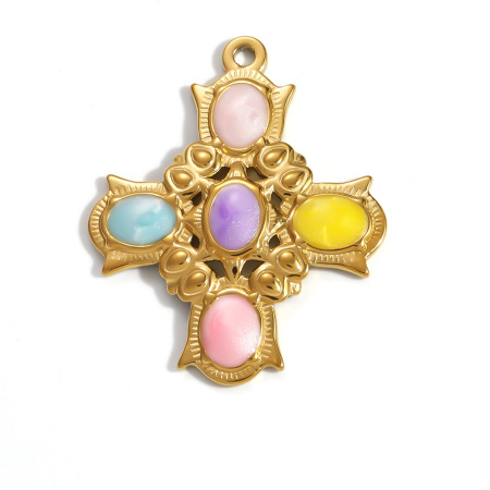 Pendentifs pour femmes, collection romantique, style océanique, en acier inoxydable, couleur or, motif cœur et poisson, à faire soi-même 2