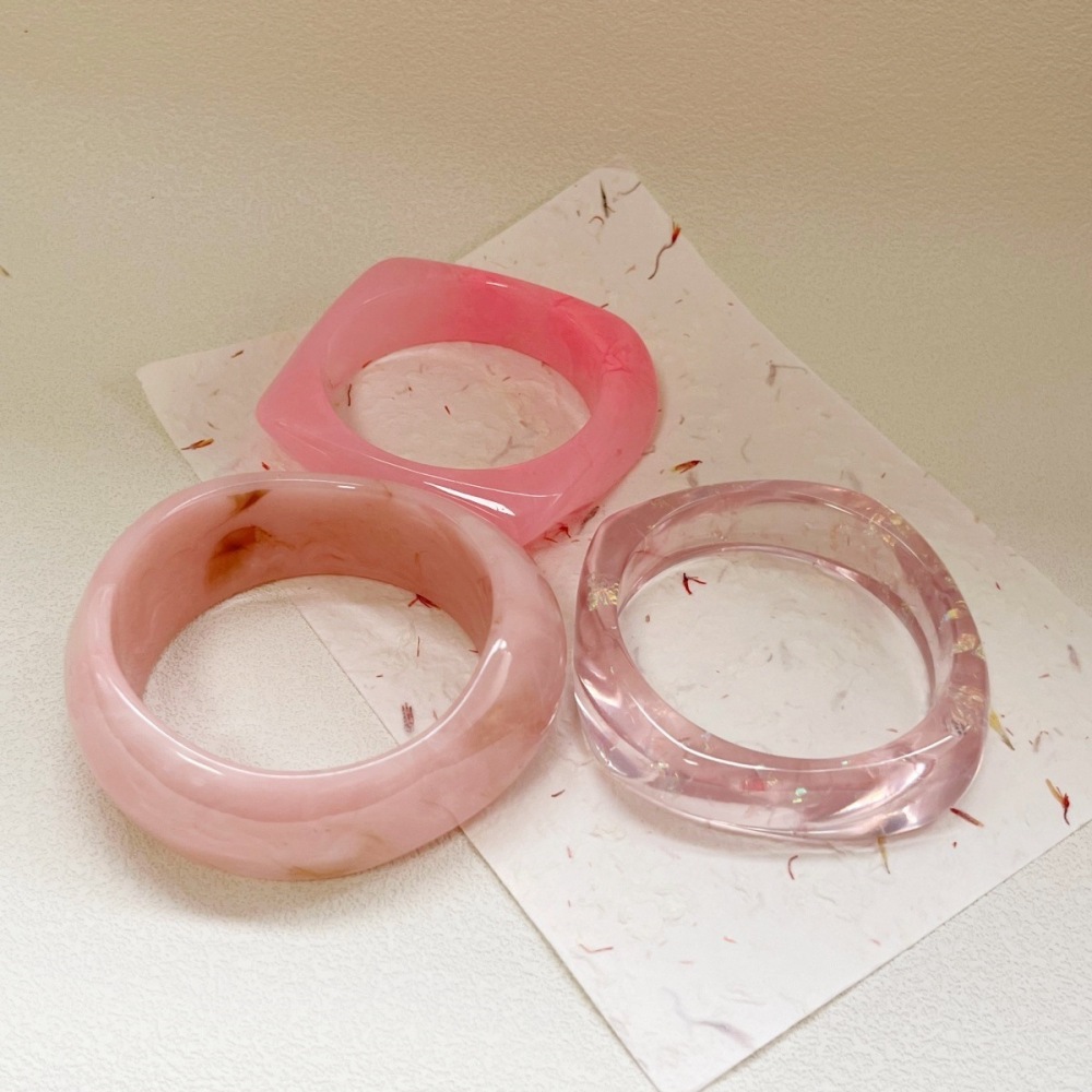 Ensemble De Bracelets Pour Femmes En Résine De Forme Irrégulière Et De Couleur Dégradée h5Image2