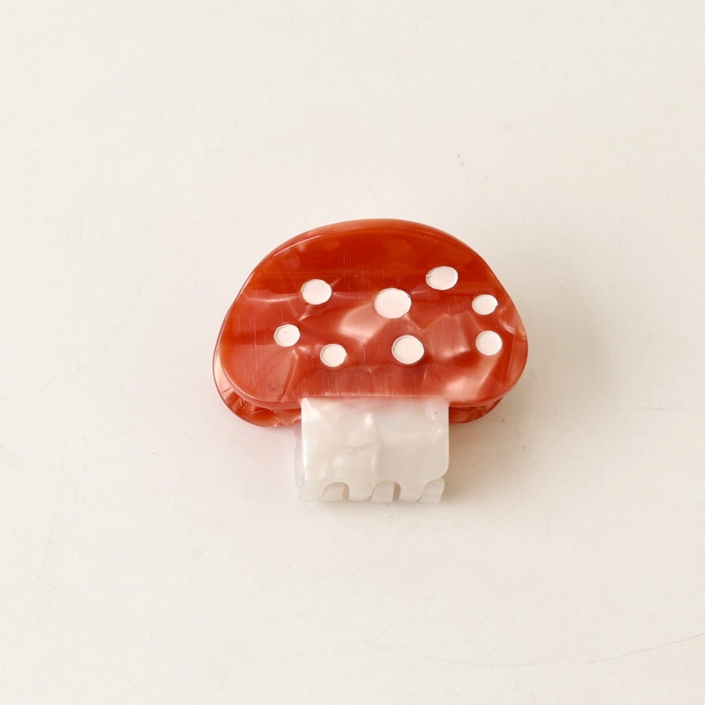 Pinces À Cheveux En Acétate De Champignon, Motif Pois Mignons Et Couleurs Mélangées, Série Simple 