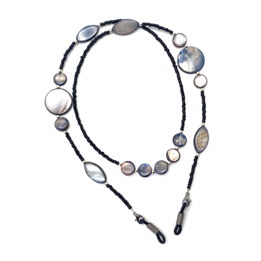 Chaînes De Lunettes De Soleil Simples, Rétro, Couleur Unie, Perles, Coquillages, Coquillages Marins Image3