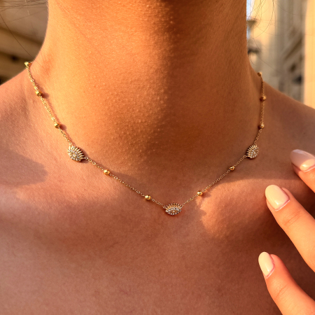 Colliers pendentifs pour femmes Simple Series Daily Devil's Eye en acier inoxydable étanche couleur or 2