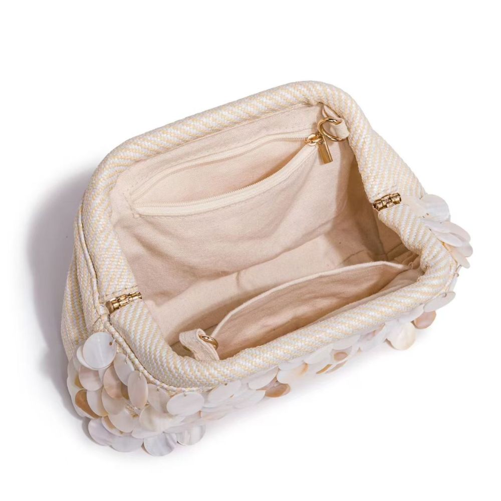Sac À Oreiller Pour Femme, Style Soirée, Couleur Unie, Tissé, Motif Coquillages. Image4