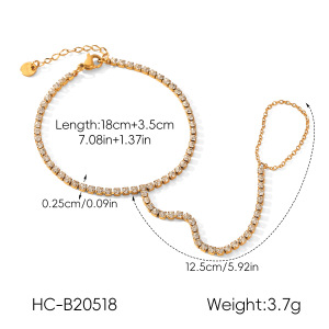 Bracelet Chaîne Pour Femme Simple Series Daily Chain En Acier Inoxydable Étanche Couleur Or Avec Zircon h5 Image2