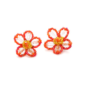 Boucles D'Oreilles Puces En Résine À Motif Floral Romantique Pour Femmes h5 Image4