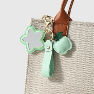 Porte-Clés En Cuir Uni, Motif Floral Et Fruit, Collection Quotidienne Simple Series h5 Image4