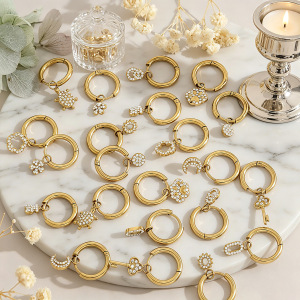 Boucles D'Oreilles Pendantes Pour Femme, En Acier Inoxydable, Couleur Or, Ornées D'Une Croix Et De Zircon, Étanches Et Serties De Fleurs. h5 Image3