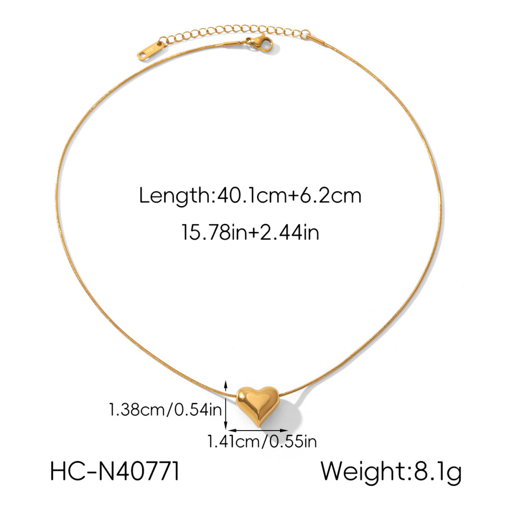 Colliers Pendentifs Pour Femmes Simple Series Daily Heart Star En Acier Inoxydable Étanche Couleur Or Image2