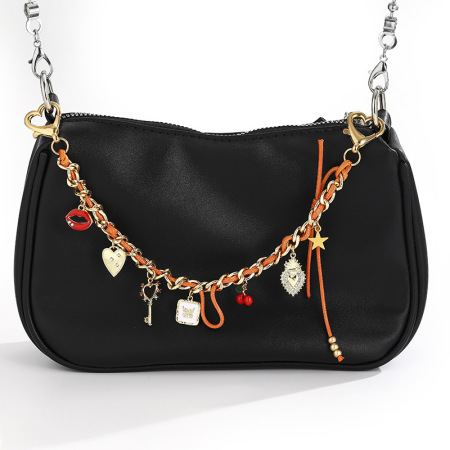 Porte-clés rétro en forme de cœur, collection luxueuse, breloques de sac en métal tressé cerise 2
