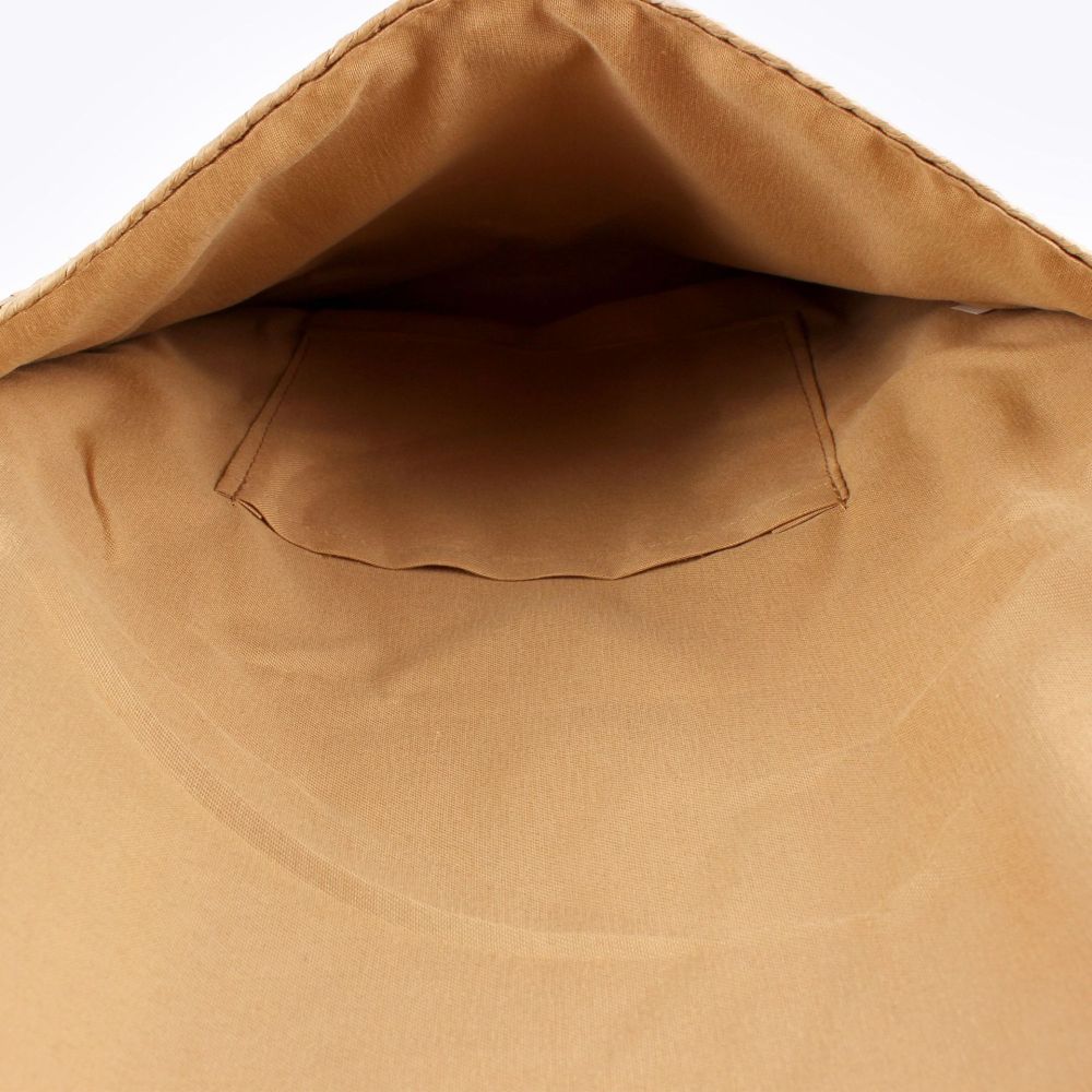 Sac Carré Femme En Raphia Tissé Uni Couleur Coquillage Style Vacances Image4