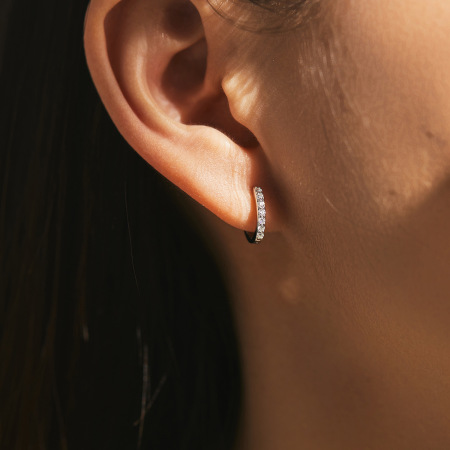 Boucles d'oreilles en moissanite S925 plaqué rhodium, collection Simple Series Elegant Circle 2