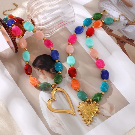 Colliers de perles en résine Sweet Heart de la collection Simple Series pour femmes 2