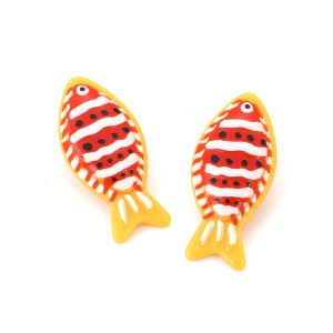 Boucles D'Oreilles Puces En Résine, Motif Poisson, Collection Ethnique h5 Image2