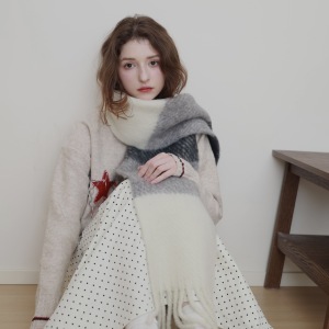 Écharpes D'Hiver En Laine Et Polyester Mélangées, À Pompons Quotidiens, De Couleur Assortie, De La Série Simple h5 Image2