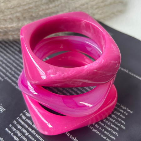 Bracelets pour femmes en résine à dégradé de couleurs