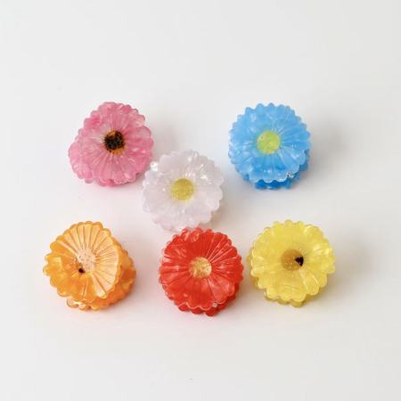 Pinces à cheveux unisexes Simple Series Sweet Flower en acétate de couleurs mélangées