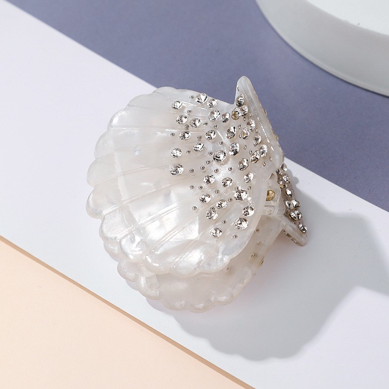 Pinces À Cheveux Pour Femmes, Style Océanique, En Acétate De Coquillage Et Strass, Collection Simple Series h5Image2