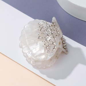 Pinces À Cheveux Pour Femmes, Style Océanique, En Acétate De Coquillage Et Strass, Collection Simple Series h5 Image2