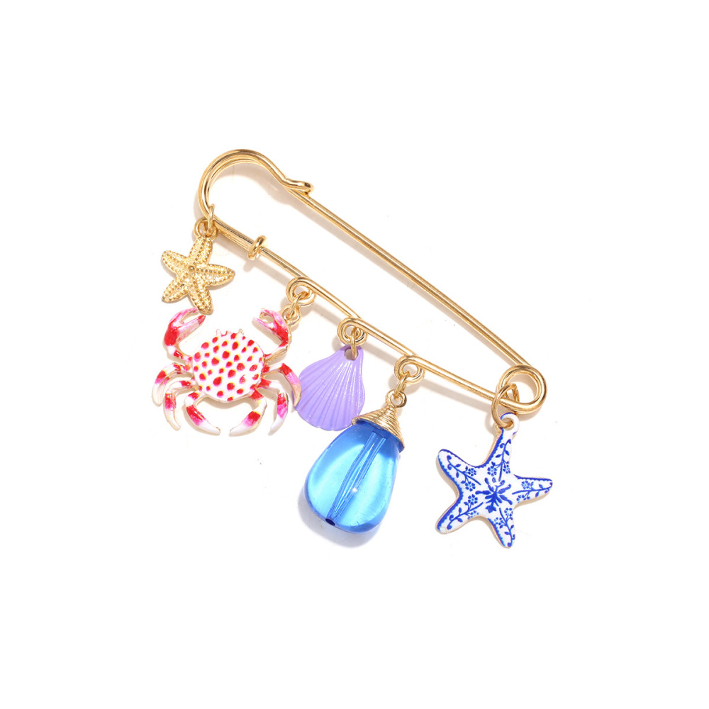 Broches En Résine En Forme D'Étoile De Mer, Style Vacances Océaniques Image4