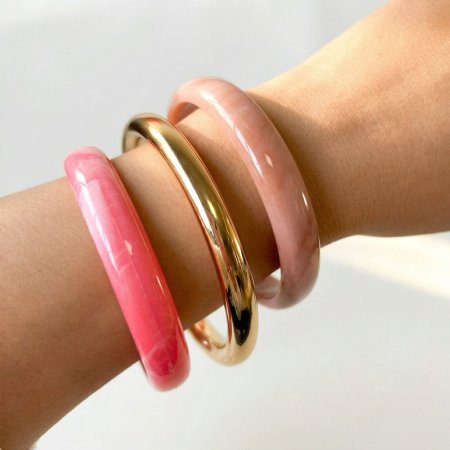 Bracelets pour femmes en résine couleur or dégradé 2