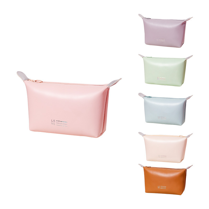 Trousses De Maquillage Quotidiennes En Pu De Couleur Unie De La Gamme Simple Series h5Image3